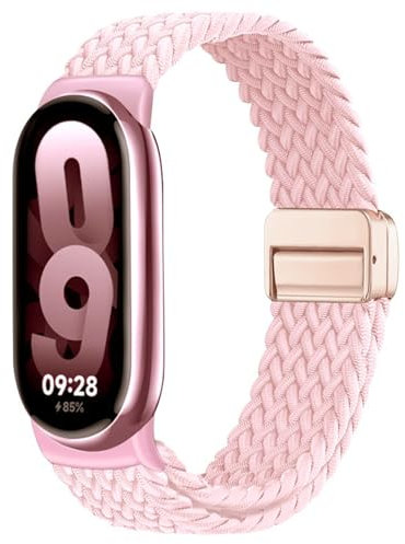 Issinlky Nylon Braided Strap for Xiaomi Mi Band 8/9/10 band, Elastic Strap for Xiaomi Smart Band 10/9/8 Women Men