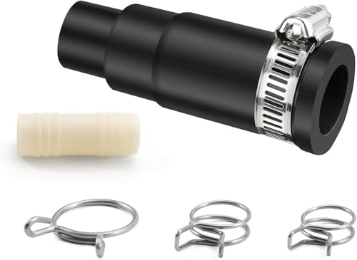 DWC-00 Dishwasher Drain Hose Adapter Kit - Compatible with Insinkerator Garbage Disposals, Includes 1 Inlet Connector, 1 Hose Clamp & 3 Spring Clamps (Secure Leak-Proof Connection)