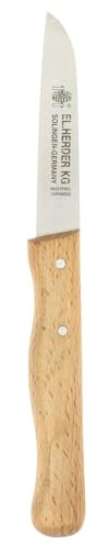 El Herder Universalmesser – Edelstahlklinge – Griff aus Buchenholz – 23,4 cm – Leichtgewicht 21,4 g – Für Gemüse, Obst und mehr