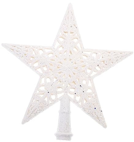 Cabilock Adorno para Árbol De Navidad Estrella Hueca 20 Cm Plástico Liviano Decoración Navideña para Hogar y Fiesta