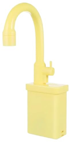 Play Sink Faucet, Plastic Play Sink with Running Water, 6.1x10.8 Replacement Kitchen Toys Faucet, Playhouse Accessories for Boys Girls Toddlers Yellow Toy with Running Water