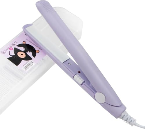 Mini Glätteisen Tragbar Mini Lockenstab Reise-Haareisen 2 in 1 für kurzes Haar, Pony Haare zu Hause oder im Salon (Lila)