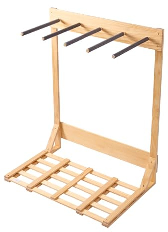 VEVOR vertikaler Surfbrettständer 4-stufiges Surfbrettregal aus Holz zur Aufbewahrung & Präsentation, freistehender Boardständer-Organizer Surfbretthalter Rack für Wakeboard Snowboard Skier