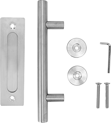Tirador Puerta Corredera Cristal, Asa Doble de Acero Inoxidable 30x6,5 cm, para Puertas Dobles - Diseño Ergonómico, Superficie Pulida, Fácil Instalación para Garajes y Armarios
