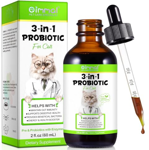 Probiotika für Katzen - 3-in-1 Flüssig-Präparat für Darm & Verdauung. Schnell wirksam bei Verstopfung, Durchfall, Blähungen. Mit Präbiotika & Enzymen