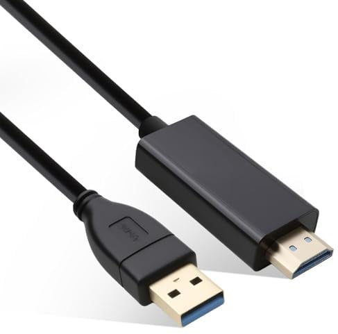Velozym Cavo USB 3.0 a HDMI, 1.8 M, USB 3.0/2.0 a HDMI maschi, È necessaria l'installazione dei driver, connettore 1080p Full HD per monitor, per PC, laptop, HDTV, compatibile con Windows