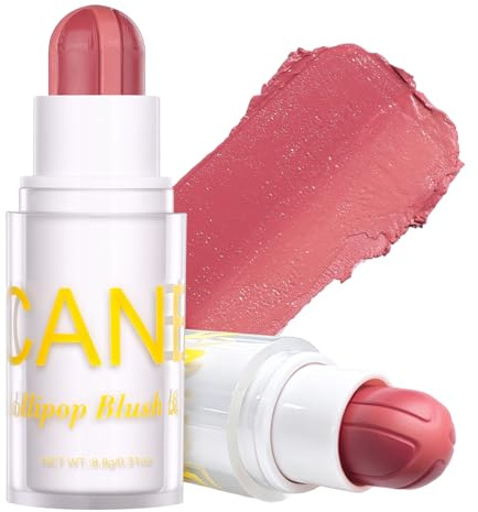 UCANBE Dusty Rose Cream Blush Stick for Cheeks, Duo-Tone Buildable Blush Makeup, Hydrating Lightweight Face Blush with Vitamin E, Natural Dewy Finish, Long-Wearing, Water-Resistant