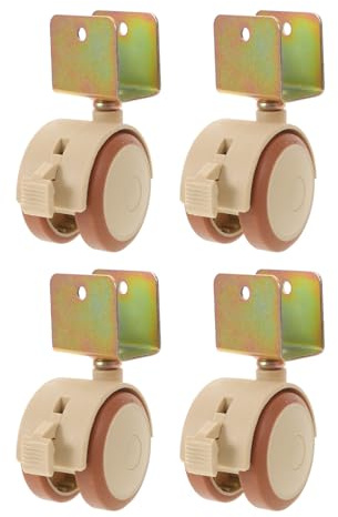 SECFOU Ruedas Giratorias con Freno para Cuna y Muebles Infantiles, Juego de 4 Piezas de Plástico y Hierro, Silenciosas y Aplicables para Proteger Suelos y Muebles