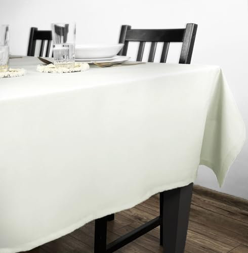 Rollmayer Tischdecke Tischtuch Tischwäsche Gastronomie Kollektion Vivid Uni einfarbig pflegeleicht waschbar 21 Farben zur Auswahl, Produkt für den täglichen Gebrauch(Ecru 2, 120x220cm)