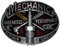 Shirtmatic Mechanic Mechaniker Buckle Gürtelschnallen Auto V8 Werkstatt Hot Rod Rockabilly (Performance rot)