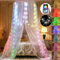 HanYun Moskitonetz Bett Betthimmel mit 100 LED RGB Sternlichter mit App Remote Baldachin Bettvorhang für Prinzessin Mädchen Schlafzimmer Betthimmel Mädchen Baldachin Baby Kinder Kinderzimmer