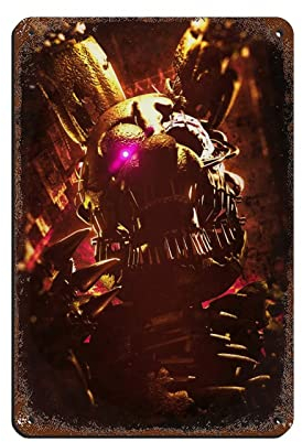 HJTY FNAF Leinwand-Poster, 14 Retro-Poster, Metall-Blechschild, schicke Kunst, Retro, Eisen, Malerei, Bar, Menschen, Höhle, Café, Familie, Garage, Poster, Wanddekoration, 20 x 30 cm