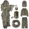 SOROVEE 6 in 1 Ghillie Anzug, 3D Camouflage Jagdbekleidung Einschließlich Jacke, Hose, Kapuze, Tragetasche und Camo Tapes, Geeignet für Männer Jagd Militär Sniper Airsoft Paintball Halloween Kostüm