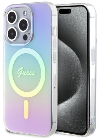 Guess GUHMP15LHITSU Hülle für iPhone 15 Pro 6.1 lila hardcase IML Iridescent