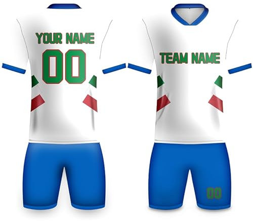 Davcielaora Football Kits Jersey Italian Shirt Striped Tracksuit for Men/Women/Kids Boys Custom Team Name Number Logo Sportwear