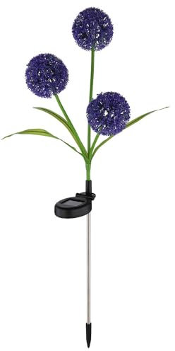 GLOBO Außenleuchte Gartendeko LED Solarlampe Pusteblume Erdspieß Terrassenlampe, Edelstahl Kunststoff, neutralweiß, DxH 23x75 cm