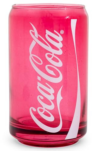 Silver Buffalo Coca-Cola Can-Shaped Red Glass Cup | Holds 10 Ounces