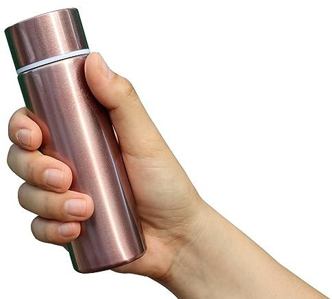 Botella de agua de acero inoxidable,Botella para bebidas calientes,Taza de viaje, Mini botella de café linda,Botella de agua de bebida portátil de pequeña capacidad, taza aislada, 150 ml (rosa)