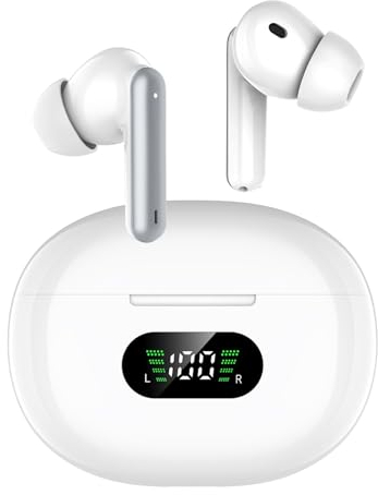 ZENJUST - Cuffie Bluetooth 5.3 Senza Fili Con 4 ENC Cancelling Mic, Display a LED, Bassi Profondi, 22 Ore (J96)