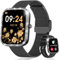 Fitnynxos Smartwatch Damen mit Telefonfunktion, 1,75 HD Armbanduhr mit 130+ Sportmodi, 24H Pulsuhr, Menstruationszyklus, SpO2, Schlafmonitor, IP68 Fitnessuhr Android/iOS Schwarz, Geschenke Damen