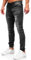 BOLF Herren Jeans Jogger Denim Style Sweathose Jogg Jeans Used Look Jeanspants Destroyed Freizeit Casual Style Slim Fit Narrow Leg MP0090N Schwarz L [6F6]