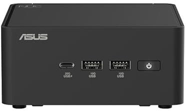 ASUS NUC 15 Pro, Mini PC Intel Core 3 100U, RAM de 96 Go DDR5-6400, SSD M.2, Carte Graphique Intel Arc, Wi-FI 7, Bluetooth 5.4, Compatible avec Windows 11 Pro et Windows 11 Home, Version Tall, Noir