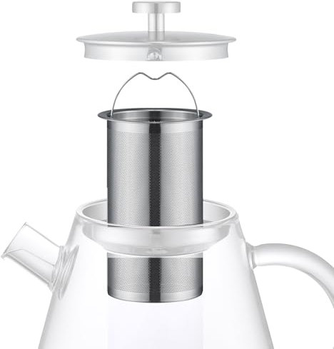SILBERTHAL Edelstahl Teesieb - Teefilter für losen Tee - Kompatibel mit der SILBERTHAl Teekanne Glas - Tea Strainer