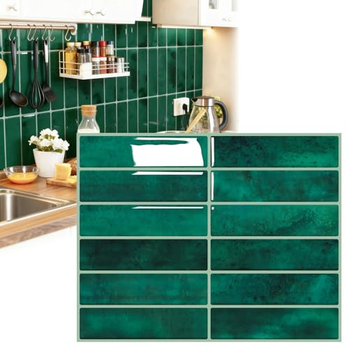 10 piastrelle adesive per bagno, 29 × 22,9 cm, autoadesive, resistenti all'acqua e all'olfatto, nastro adesivo 3D per pareti, rimovibile, resistente al calore, adatto per pareti lisce, non porose