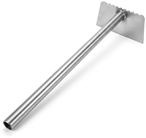 Charcoal Rake Metal Fireplace Rake for Efficient Grill & Fire Pit Cleaning, High-Temperature Resistant Fire Tool