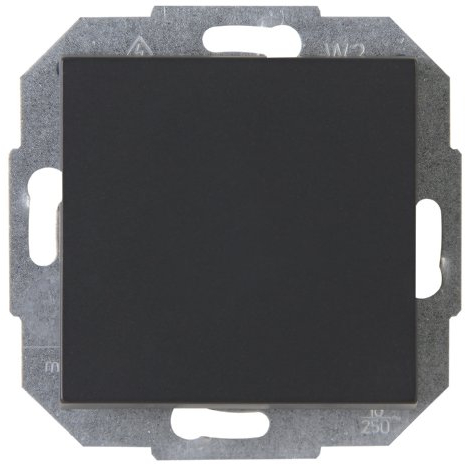 Kopp ATHENIS Taster in Anthrazit - Stilvoller IP20 Taster-Unterputz ideal für Klingel & Türöffner - Klingeltaster-Unterputz mit 10AX Schaltvermögen - Lichtschalter 250V~