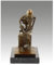 Kunst & Ambiente - Moderne Bronzefigur - Bronze Skelett Skulptur auf Marmor - Der Denker - signiert von Milo - Nach Auguste Rodin - Deko Figur - Dekoration