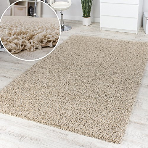 Paco Home Shaggy Creme Hochflor Langflor Teppich Ivory Creme Top Ausverkauf Hammer Preis, Grösse:80x150 cm