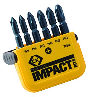 C.K T4512 Set di inserti “Blue Steel” per avvitatore a impulsi - 6 pezzi (PH), 50mm