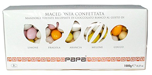 Confetti Confettata Macedonia 5 Gusti - Papa DolceAmaro Kg 1 - Confetti colorati alla Mandorla con cioccolato alla frutta - Senza Glutine