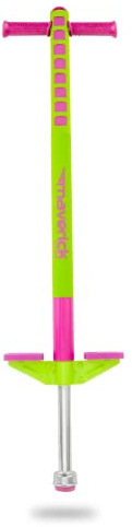 Flybar Limited Edition Foam Maverick Pogo Stick for Kids - Two New Rubber Hand Grips (Lime/Purple)