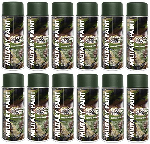 Deco Color 12er Sparpack MILITÄR Army Militärlack Lackspray 400ml Nato freie Farbauswahl (12 Dosen in bronzegrün RAL 6031)