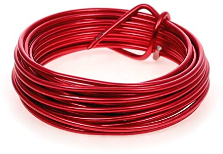 bütic alambre de aluminio – Joyas alambre – alambre de flexión – Alambre para manualidades 2 mm de diámetro, metal, rojo, 5,0 m