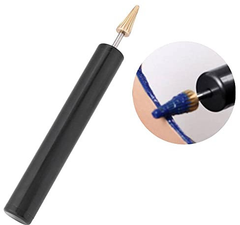 Herramienta de fabricación de pintura al óleo artesanal de cuero de latón bricolaje borde superior tinte rodillo aplicador pluma correa de cuero artesanía(negro)