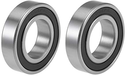 sourcing map 2 Stück Rillenkugellager 6005-2RS Z2 25mm x 47mm x 12mm Doppelt Abgedichte Chromstahl