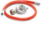 WilTec Kit Raccordement de gaz – avec Tuyau 80 cm et Pressostat 50 mbar – pour Pression constante des Bouteilles allemandes 21,8x1,14L – Réducteur détendeur régulateur