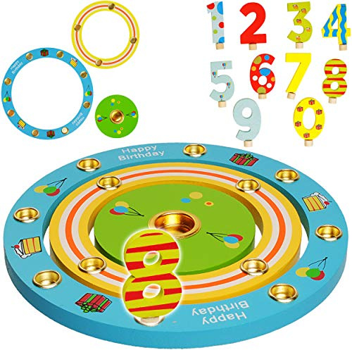 alles-meine.de GmbH 3 TLG. Set: Geburtstagsring/Geburtstagskranz + 20 Stück - Zahlenstecker/Zahlen - aus Holz - für Kerzen - 19 cm - Kinder bunt/blau - gelb - grün - rot - ..