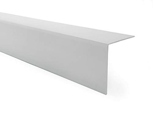 Quest PVC Winkelprofil Kunststoff Selbstklebend Kantenschutz Eckenschutz Eckleiste Winkelleiste, 40x40mm, 150cm, grau