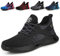 AONETIGER Sicherheitsschuhe Herren Damen Leicht Arbeitsschuhe Stahlkappe Sportlich Schutzschuhe Atmungsaktiv rutschfest Schuhe Sneaker(Größe 45,Schwarz)