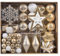 VALERY MADELYN Weihnachtskugeln 90 Stücke Christbaumkugeln Weihnachtsbaumschmuck Bruchsicher Plastik Weihnachtendeko-Set mit Anhänger für Party Weihnachtsdeko Gold Weiß Elegant Thema