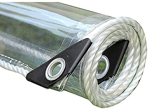 WXZX Abdeckplane Transparent,wasserdichte Plane Durchsichtig,PVC Transparenten Plane,Mit Ösen Schutzplane Für Trampolin Balkon Boden Camping Pavillon Gartenmöbel Gartenlounge Kugelgrill Quadratisch