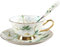 Jiotouhu Série Fleur Camélia, Ensemble Tasse Soucoupe Porcelaine Anglaise à la Cendre d'os, Bone Chine Service à Thé Café,avec Cuillère- 1 Set 200ml