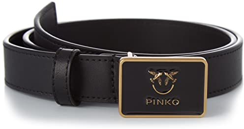 Pinko Damen Ondina 2 H3 Belt Kalbsleder Seide Gürtel, Z99b_schwarz Limousine Block Color, XS