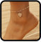 Handcess Bracelet de cheville bohème en forme de cœur doré avec lettre M pour femme et fille
