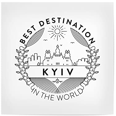 artboxONE Poster 40x40 cm Städte Kyiv Badge hochwertiger Design Kunstdruck - Bild City City Design