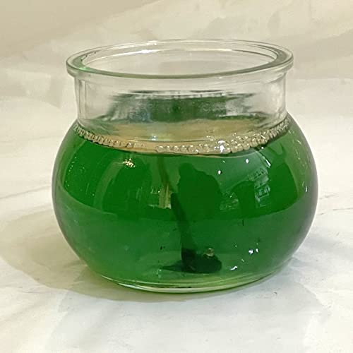 Gel Kerze im Glas lange Brenndauer grün Duftkerze Tanne nachfüllbar Gartenlicht Tischkerze Höhe ca. 7 cm, Durchmesser ca. 8,5 cm Oberstdorfer Glashütte